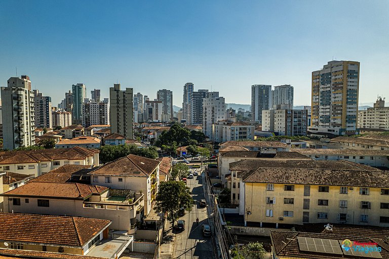 Apto Familiar com ar condicionado em Santos -JE021